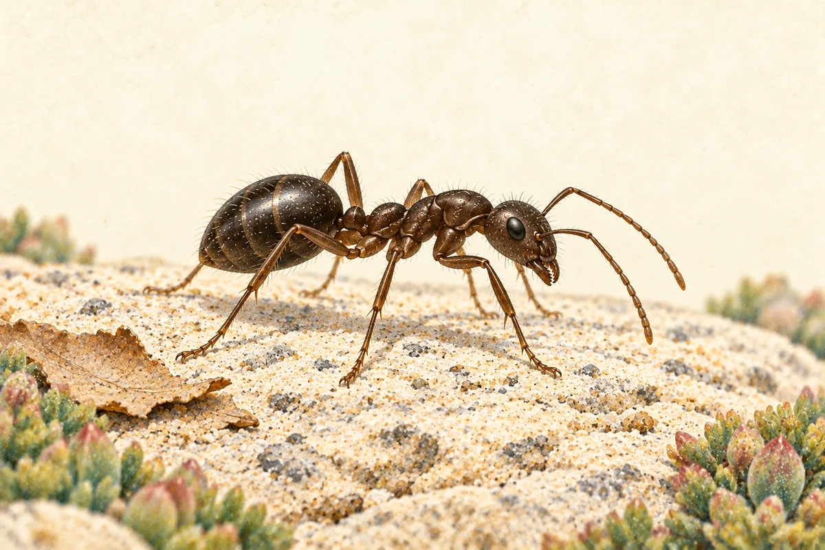 Field-guide illustration of a odorous house ant